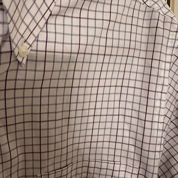 Brooks Brothers 346 Men’s Burgundy Checked Button Down Size 14 1/2 - 2/3 - Picture 3 of 3